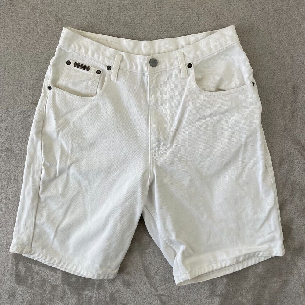 Calvin Klein Shorts Men 31 (Actual 29)‎ Denim Jean White Vintage 1990s Made USA